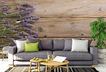 Tapeta Wooden wall lavender 1691